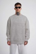 ERKEK Bisikilet Yaka 3 İplik Pamuklu SweatShirt - Gri