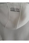 Kadın Oversize Kapüşonlu Cepli Baskılı 3 İplik Pamuklu Hoodie Sweatshirt - Beyaz