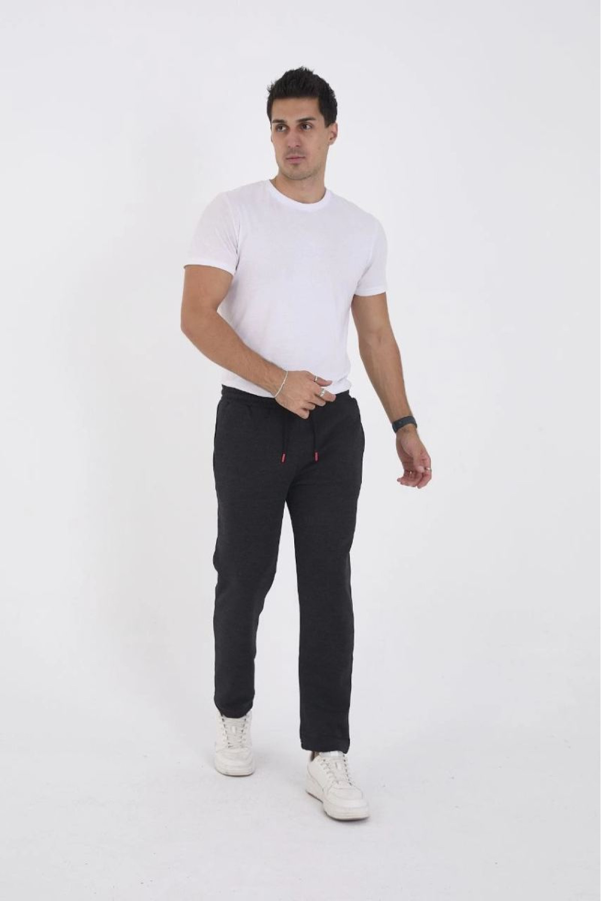 Erkek Üç İplik Basic Eşofman Pantolon - Antrasit