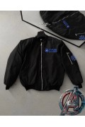 ERKEK Stark Industries Siyah Bomber Mont Fermuarlı Cepli Uzun Kollu Kapitone - Siyah