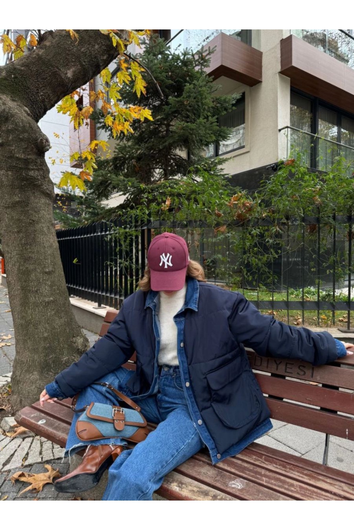 Kadın Jeans Detaylı Cıtcıtlı Ceket Mont - Lacivert