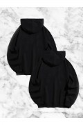 Örümcek Baskılı Sevgili Çift Kombini Kapüşonlu Sweatshirt & Hoodie - Siyah