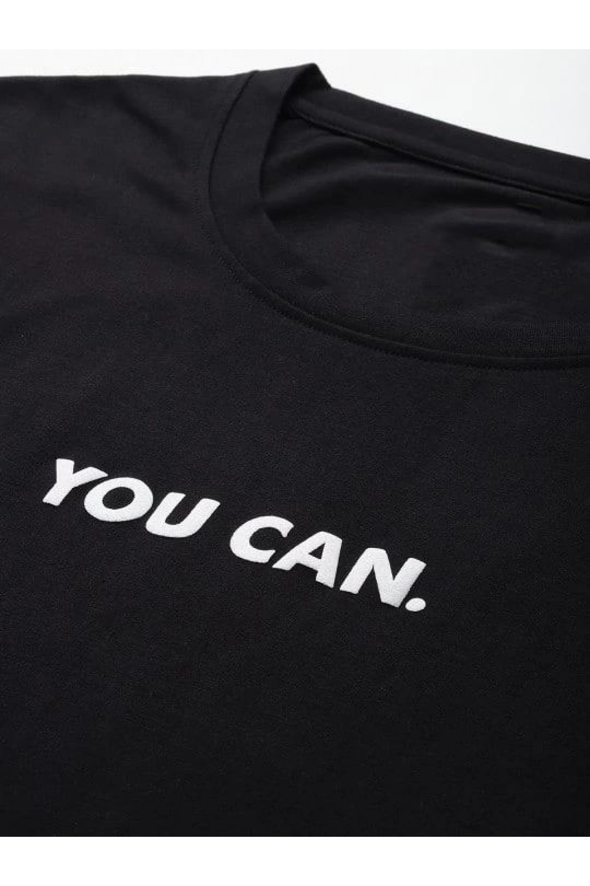Kadın Baskılı T-Shirt Kısa Kol Bisiklet Yaka Oversize Rahat Kalıp Tişört - Siyah