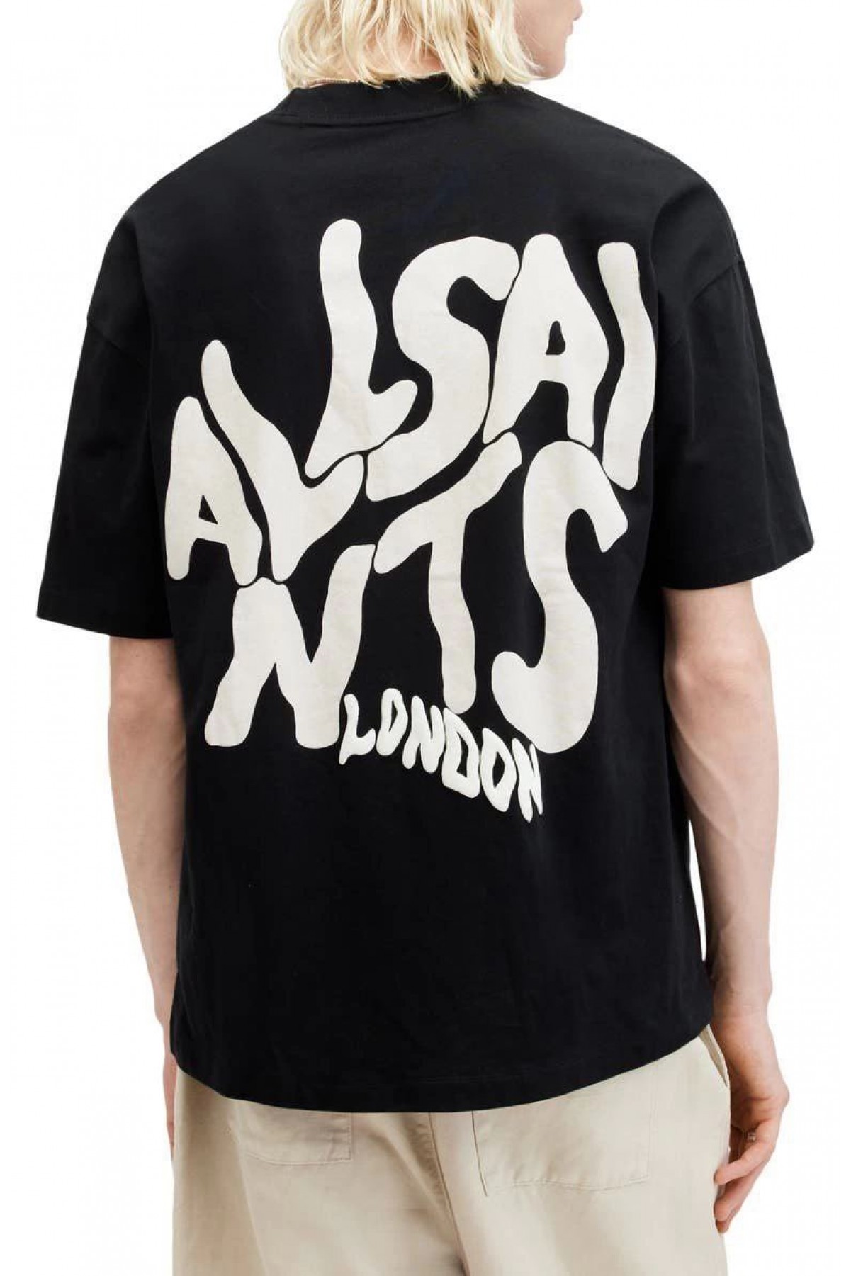 Erkek Tişört Baskılı Oversize Kısa kol T-shirt - Siyah