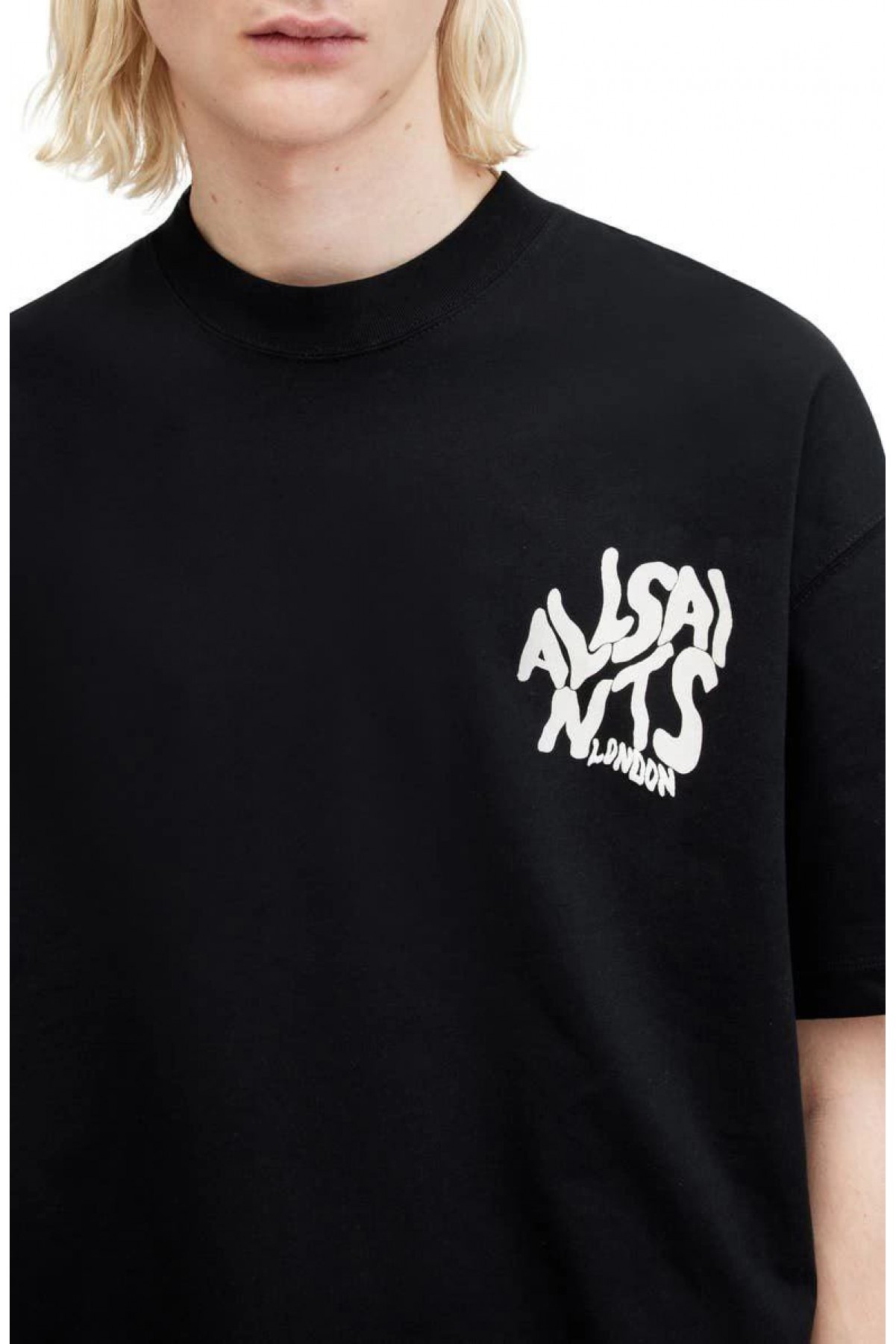 Erkek Tişört Baskılı Oversize Kısa kol T-shirt - Siyah