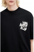 Erkek Tişört Baskılı Oversize Kısa kol T-shirt - Siyah