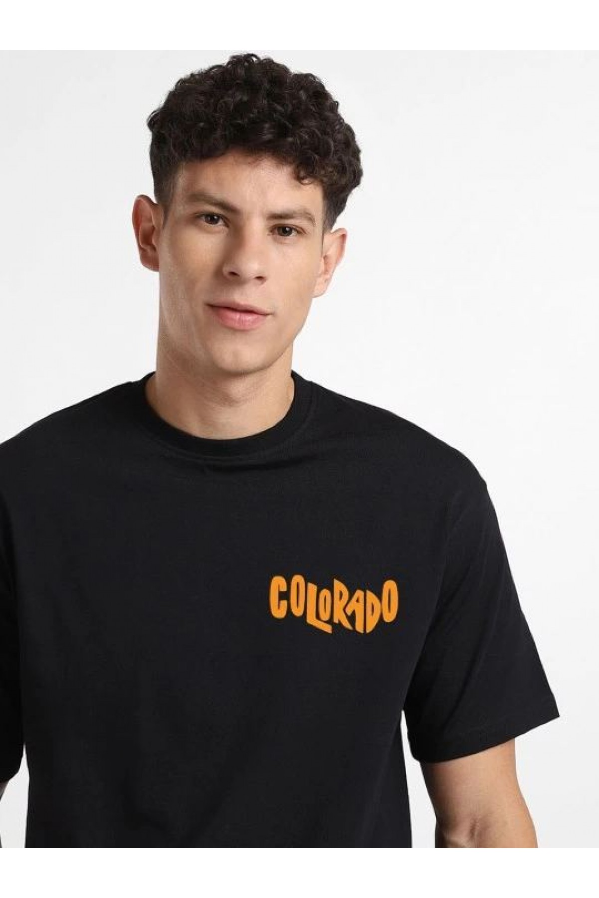 Erkek Tişört Baskılı Oversize Kısa kol T-shirt - Siyah