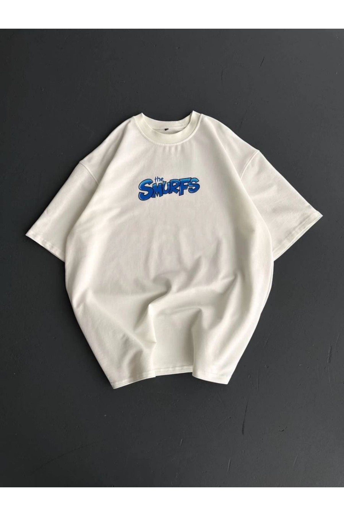 Erkek Ön ve Arka Baskılı T-Shirt Kısa Kol Bisiklet Yaka Regular Fit Tişört -  Beyaz