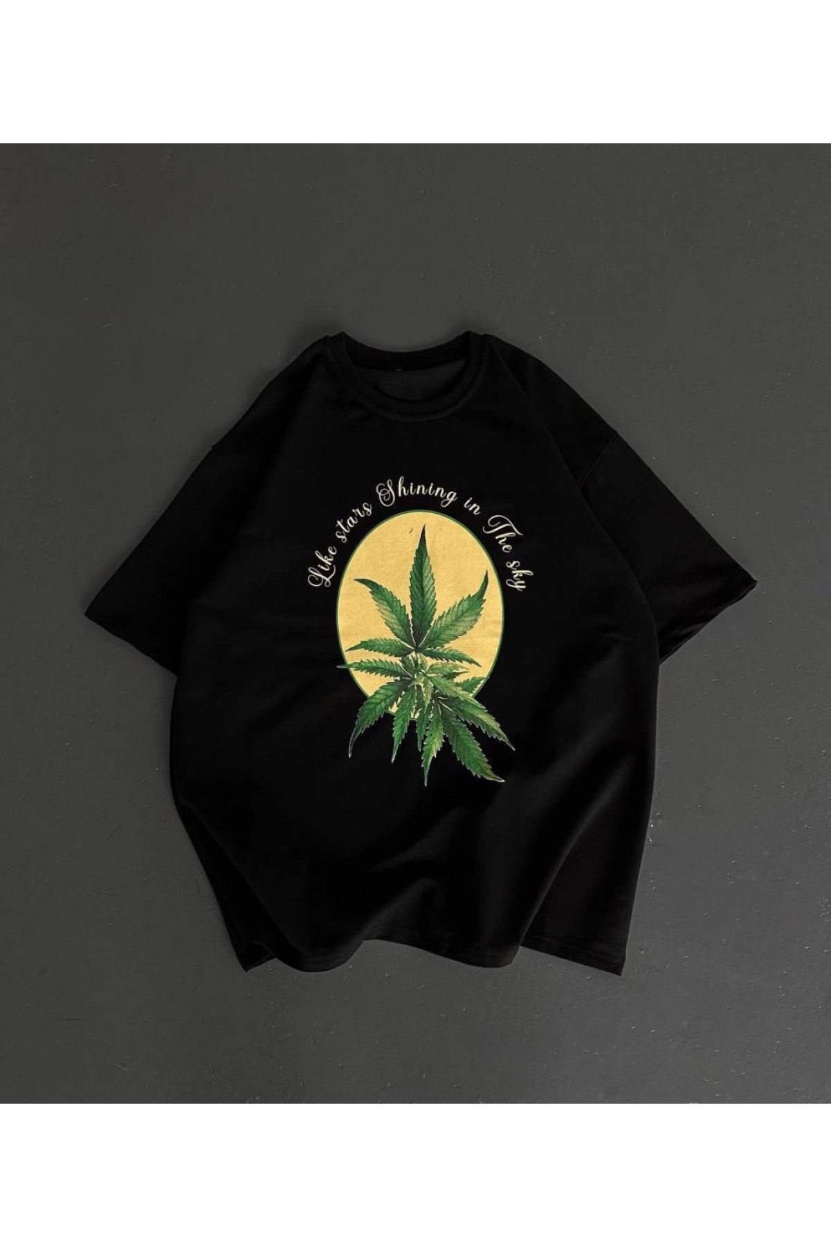 Erkek Baskılı T-Shirt Kısa Kol Bisiklet Yaka Regular Fit Yazlık Tişört - SiyahSiyah