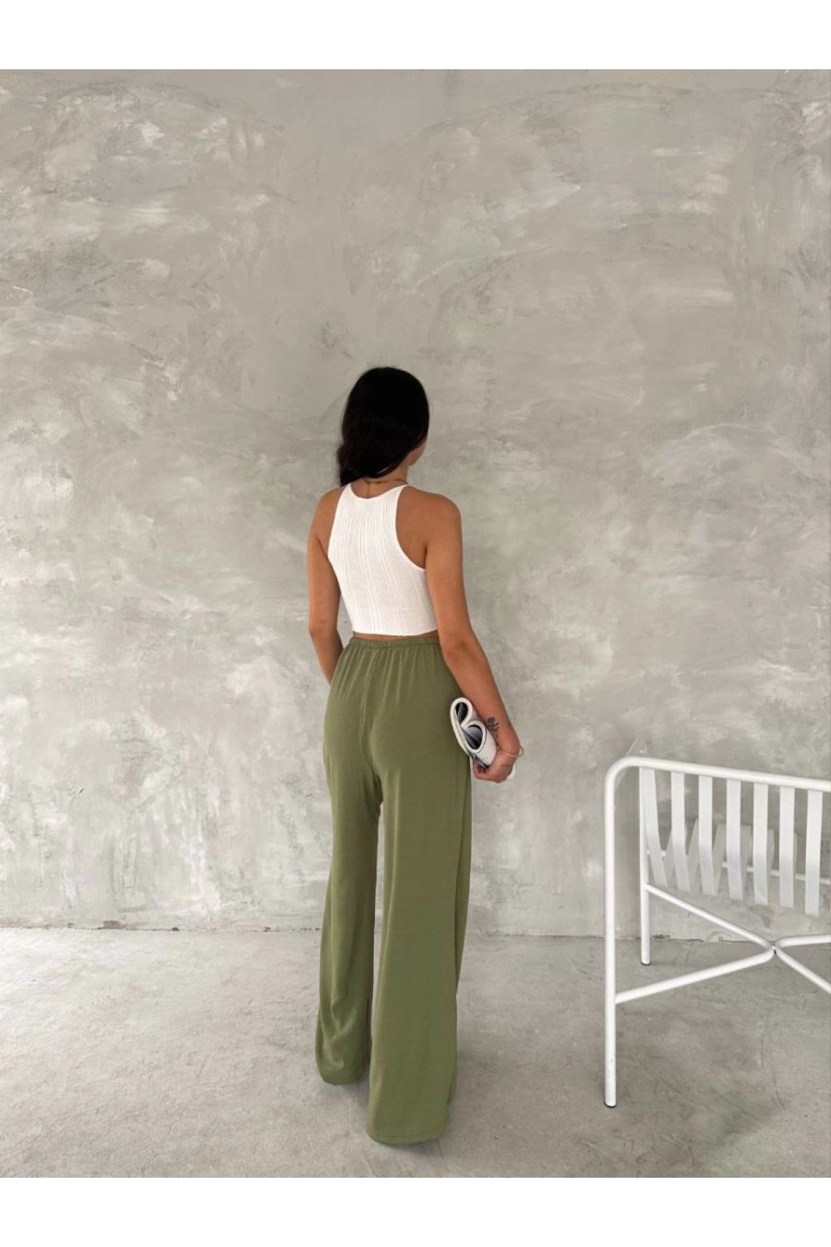 Kadın Ayrobin Oversize Kadın Pantolon - Mint Yeşili