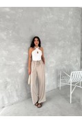 Kadın Ayrobin Oversize Kadın Pantalon - Bej
