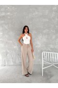 Kadın Ayrobin Oversize Kadın Pantalon - Bej