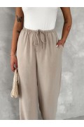 Kadın Ayrobin Oversize Kadın Pantalon - Bej