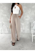 Kadın Ayrobin Oversize Kadın Pantalon - Bej