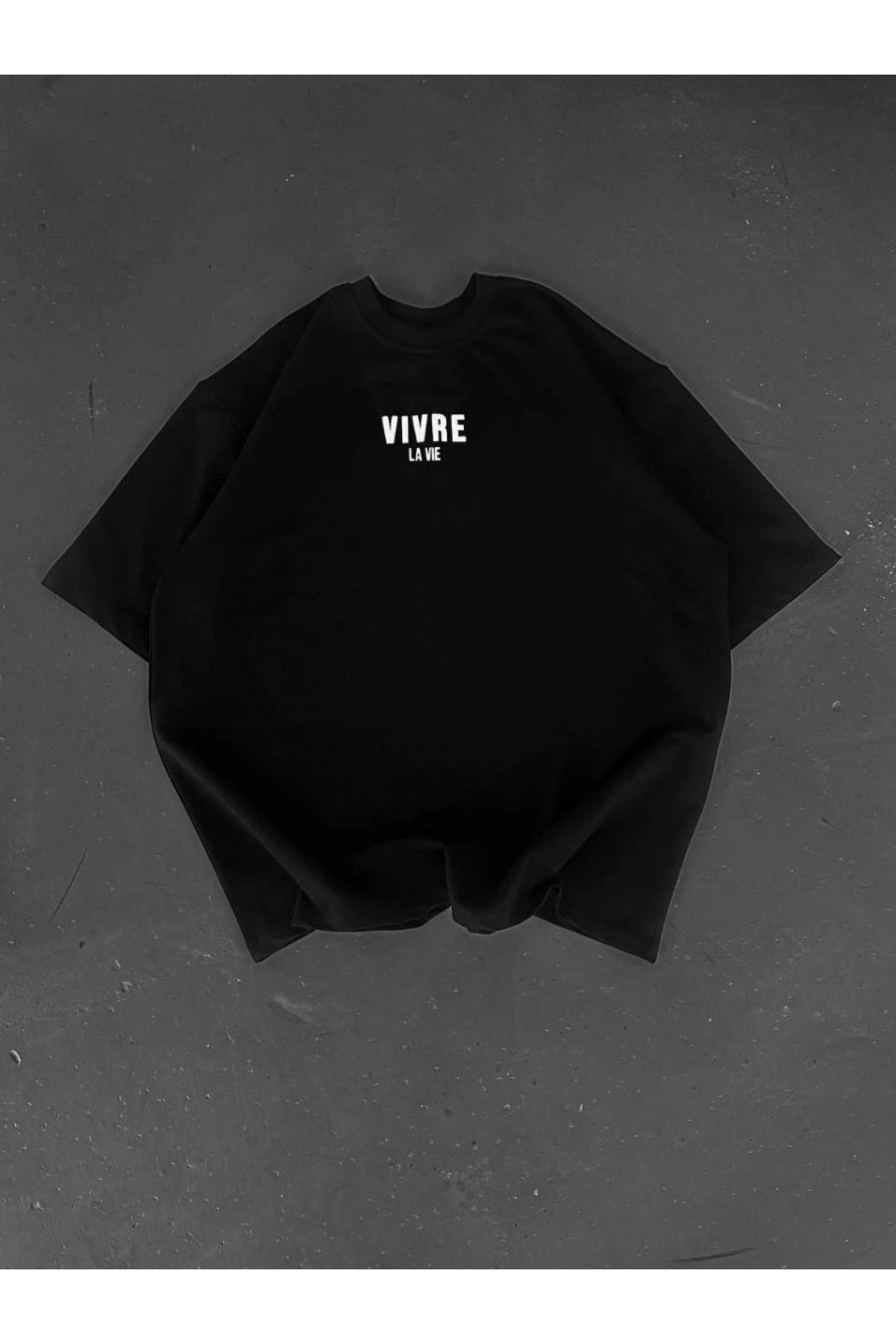 Erkek Ön ve Arka Baskılı T-Shirt Kısa Kol Bisiklet Yaka Regular Fit Tişört -  Siyah