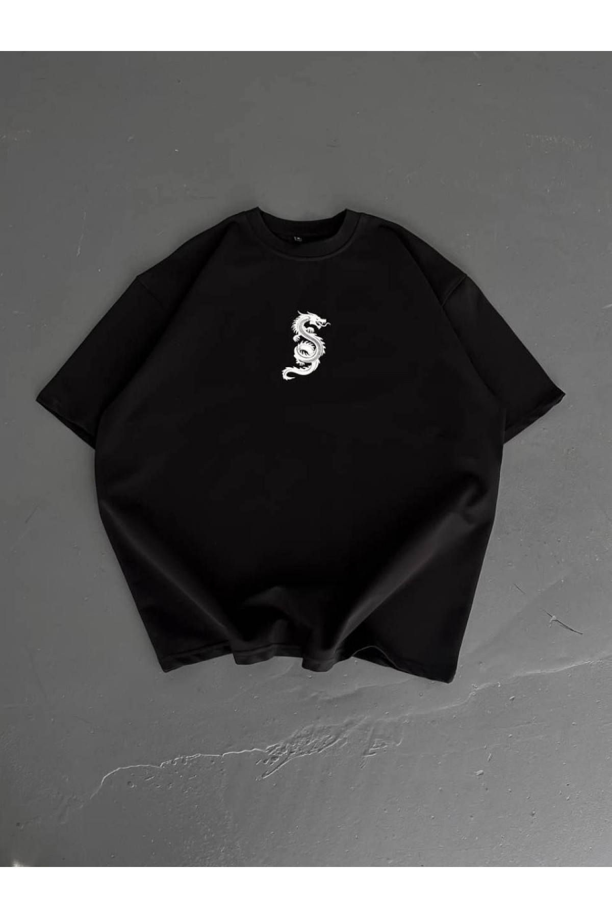 Erkek Ön ve Arka Baskılı T-Shirt Kısa Kol Bisiklet Yaka Regular Fit Tişört - Siyah