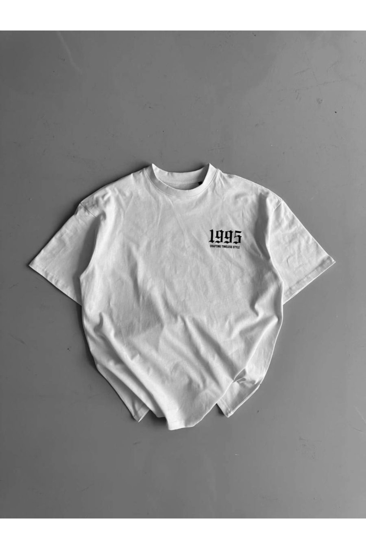 Erkek Baskılı T-Shirt Kısa Kol Bisiklet Yaka Regular Fit Yazlık Tişört -  Beyaz