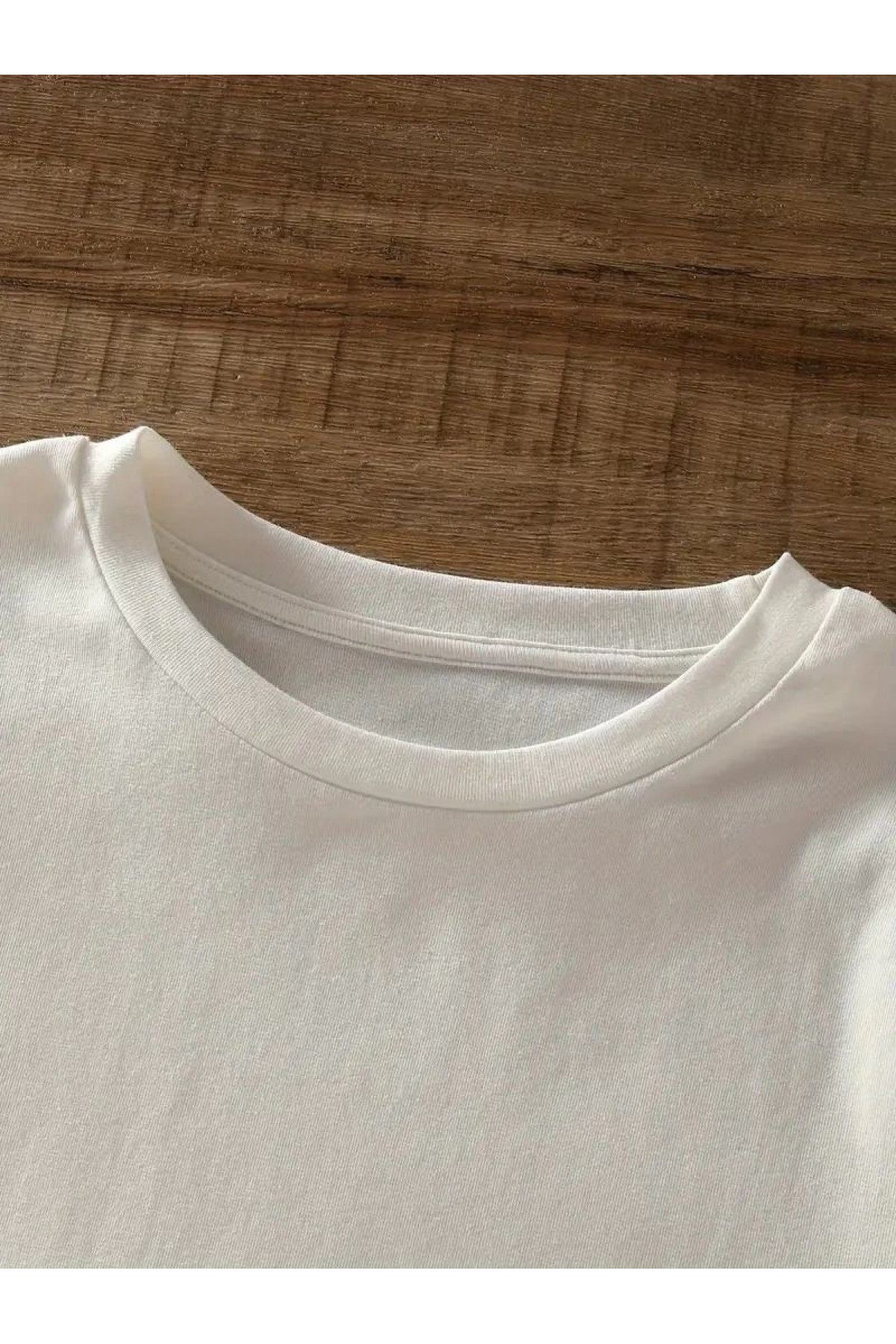 Kadın Tişört Bisiklet Yaka Brooklyn Baskılı Kısa Kollu T-shirt - Beyaz