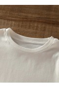 Kadın Kısa Kol Yazlık Tişört Bisiklet Yaka hi Baskılı T-Shirt - Beyaz