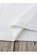 Kadın Kısa Kol Tişört Bisiklet Yaka Angel Melek Kanadı Baskılı T-Shirt - Beyaz