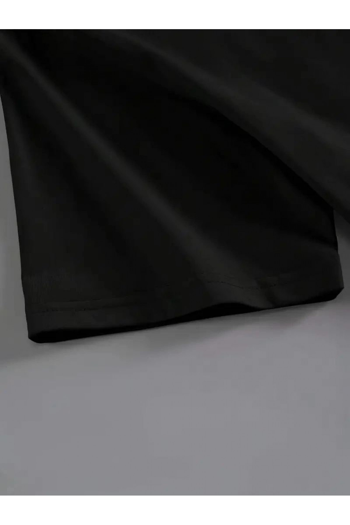 Kadın Kahve Desen Baskılı Tişört Kısa Kol Bisiklet Yaka Oversize T-Shirt - Siyah