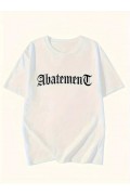 Kadın Tişört Örümcek Baskılı Bisiklet Yaka T-shirt - Beyaz