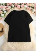 Kadın T-Shirt "I've Got Your Back" Basklı tişört - Siyah