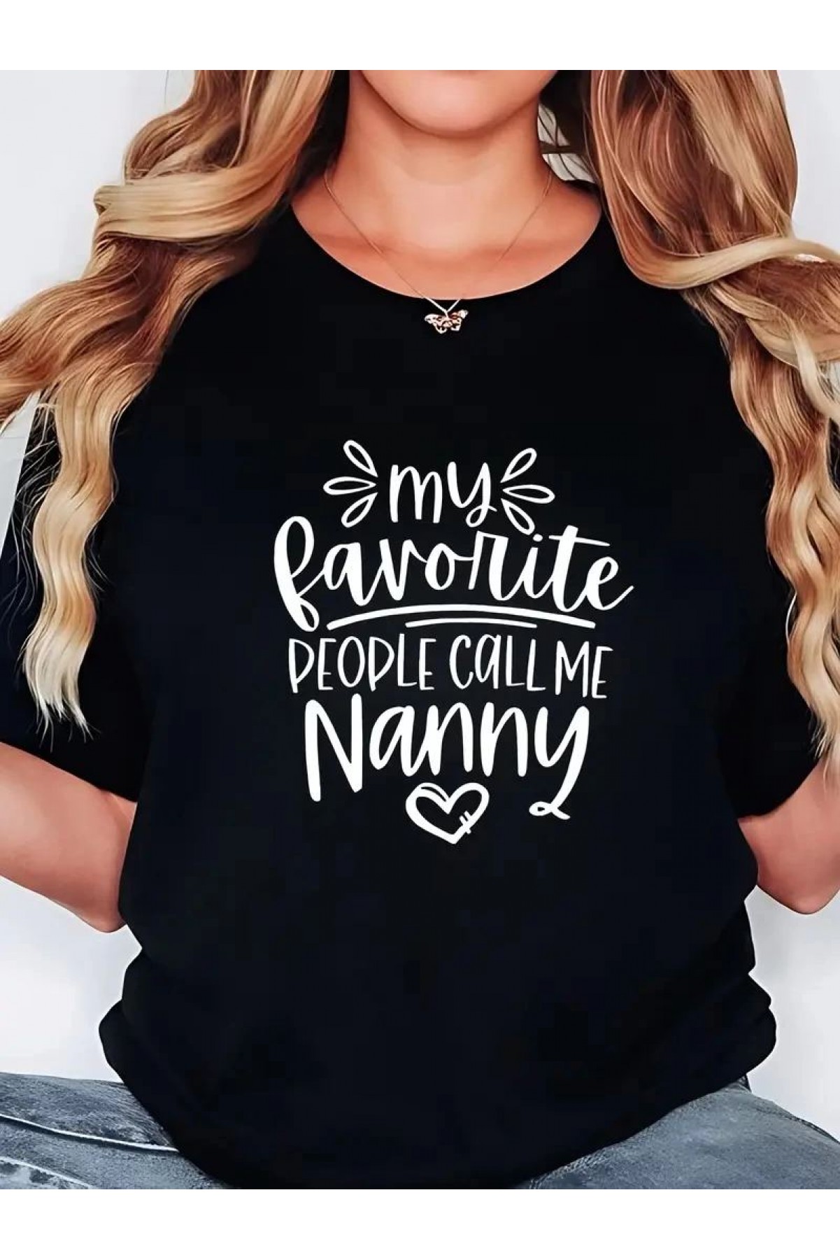 Kadın Kısa Kol Yazlık Tişört Bisiklet Yaka Baskılı Oversize T-Shirt - Siyah