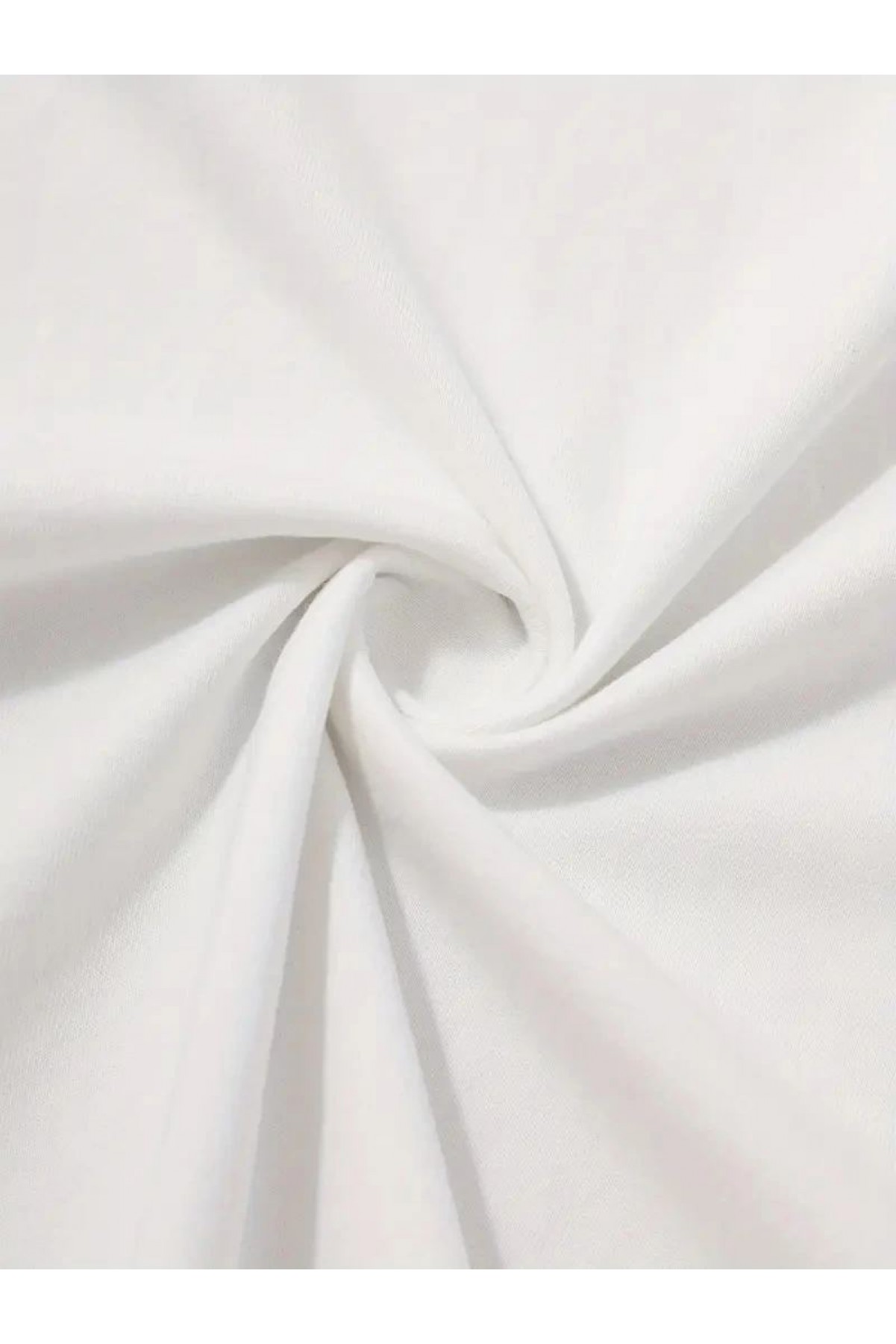 Erkek Kısa Kol Yazlık Tişört Bisiklet Yaka Baskılı Oversize T-Shirt - Beyaz