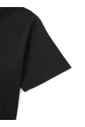 Erkek Kısa Kol Yazlık Tişört Bisiklet Yaka Baskılı Oversize T-Shirt - Siyah