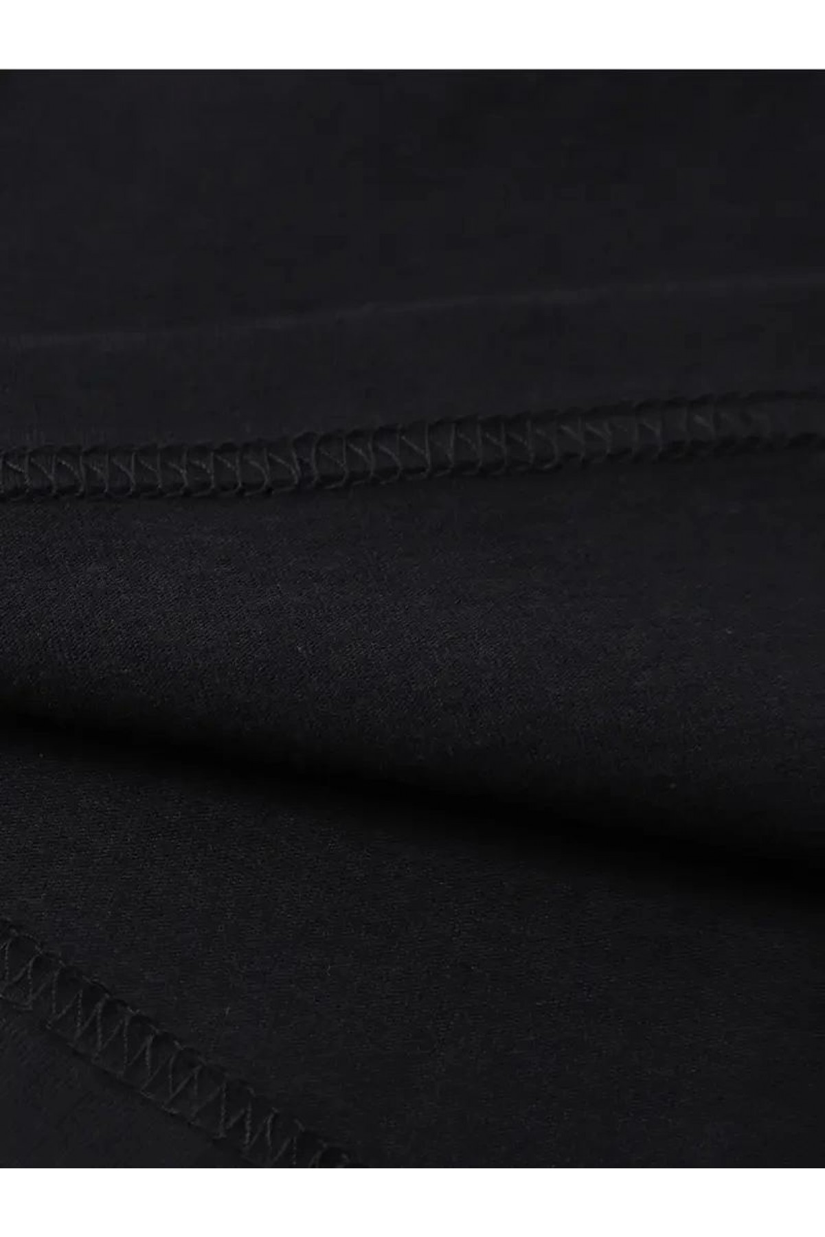 Erkek Baskılı T-Shirt Kısa Kol Bisiklet Yaka Regular Fit Rahat Kalıp Tişört - Siyah
