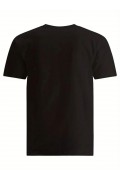 Erkek Baskılı T-Shirt Kısa Kol Bisiklet Yaka Regular Fit Rahat Kalıp Tişört - Siyah