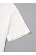 Erkek Sarj %1 Baskılı T-Shirt Kısa Kol Bisiklet Yaka Regular Fit Tişört - Beyaz