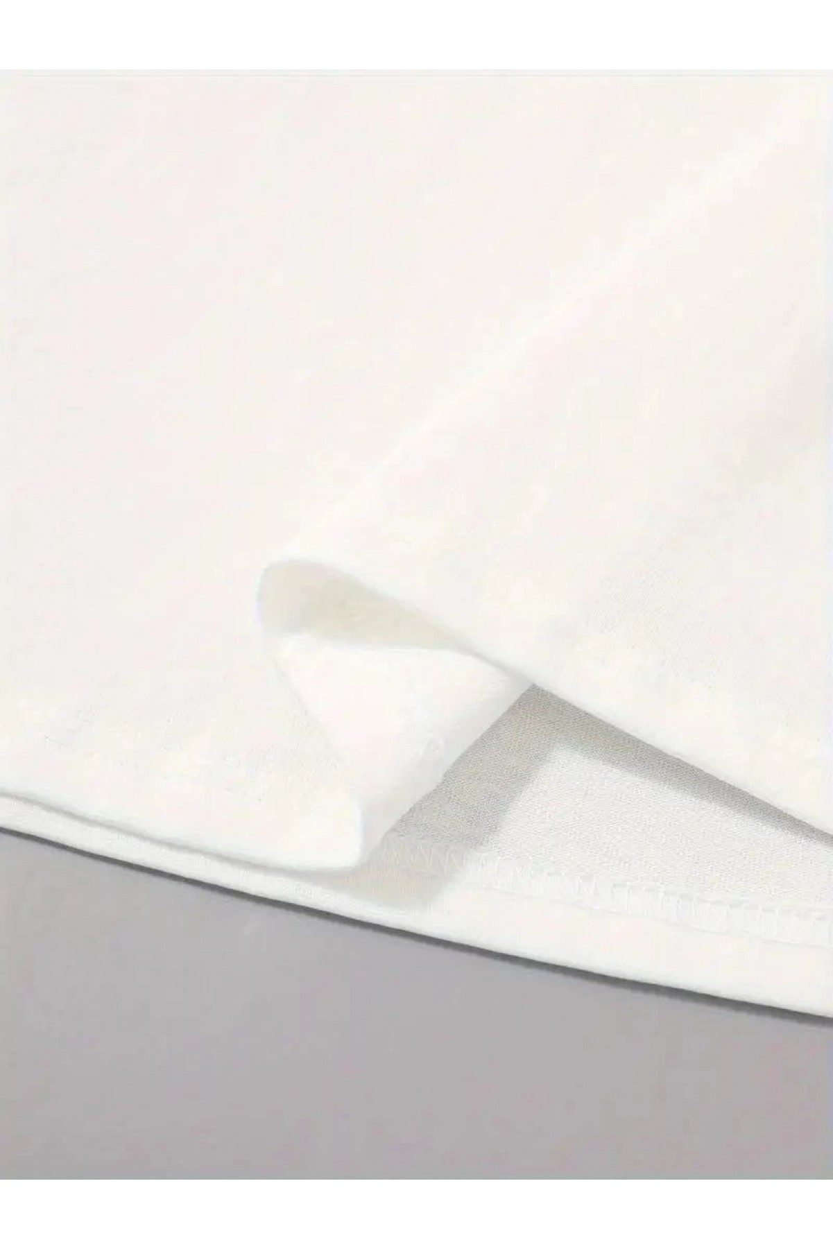 Erkek Sarj %1 Baskılı T-Shirt Kısa Kol Bisiklet Yaka Regular Fit Tişört - Beyaz