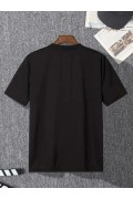Erkek  Tişört TRIED TO WARN YOU. Baskılı Bisiklet Yaka T-shirt - Siyah