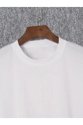 Erkek Baskılı T-Shirt Kısa Kol Bisiklet Yaka Regular Fit Rahat Kalıp Günlük Tişört - Beyaz
