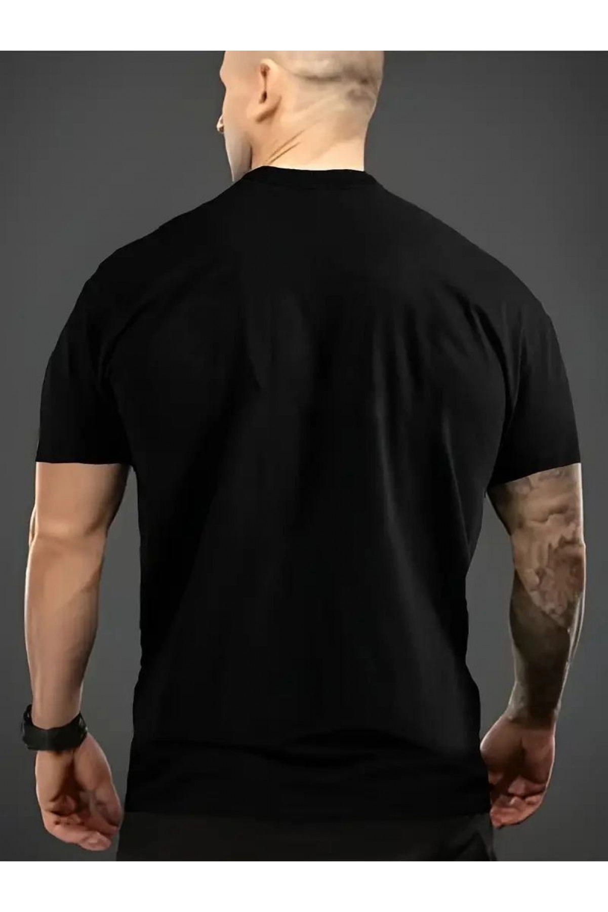 Erkek Tişört Araba Baskılı Kısa kol t-shirt - Siyah