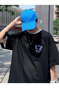 ERKEK  Tişört Bisiklet Yaka Kore tarzı baskı Kısa Kol t-shirt - Siyah
