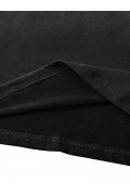 Kadın Tişört fiyonk baskılı Bisiklet yaka yazlık Kısa Kol oversize t-shirt - Siyah