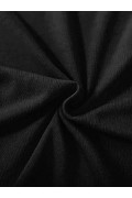Kadın Tişört fiyonk baskılı Bisiklet yaka yazlık Kısa Kol oversize t-shirt - Siyah
