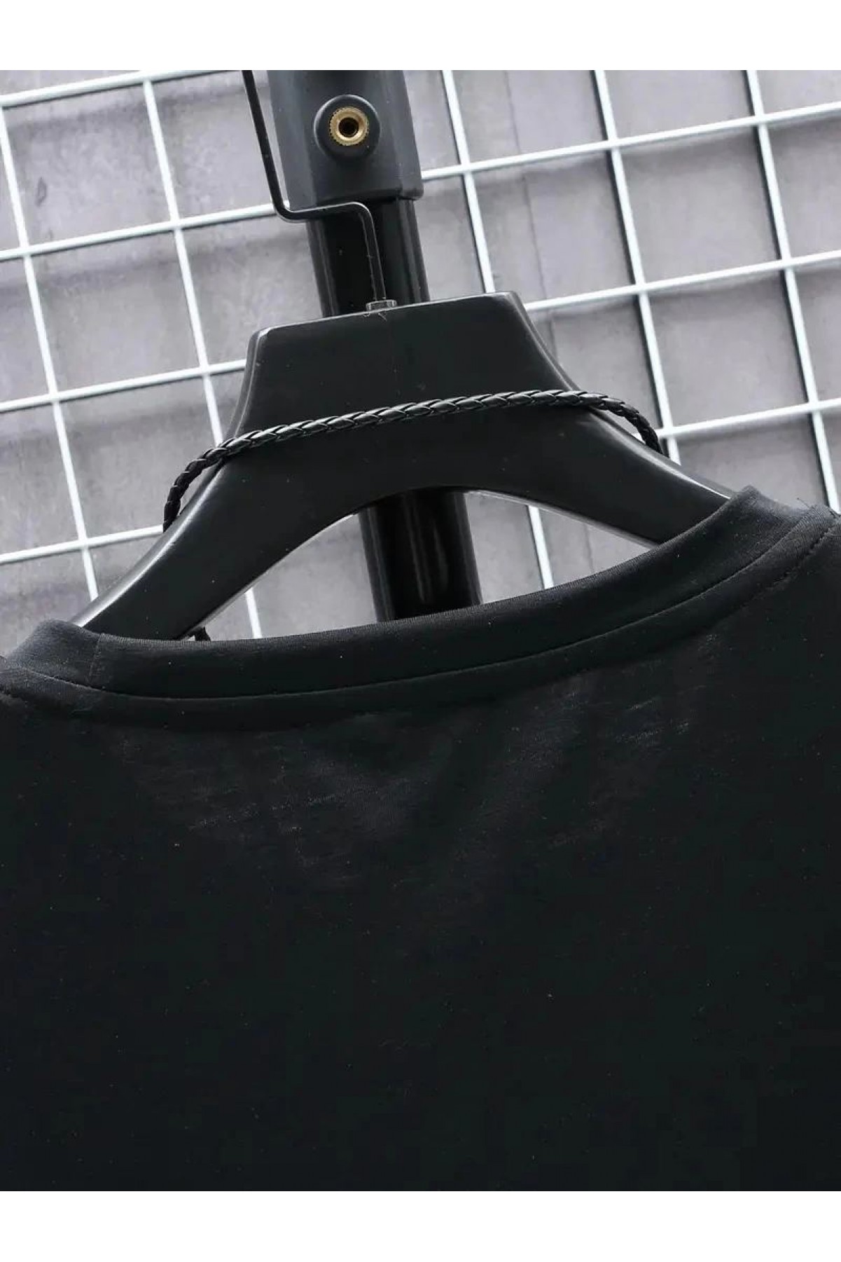 Erkek Tişört FUTRE Baskılı Kısa Kol Bisiklet Yaka T-shirt - Siyah