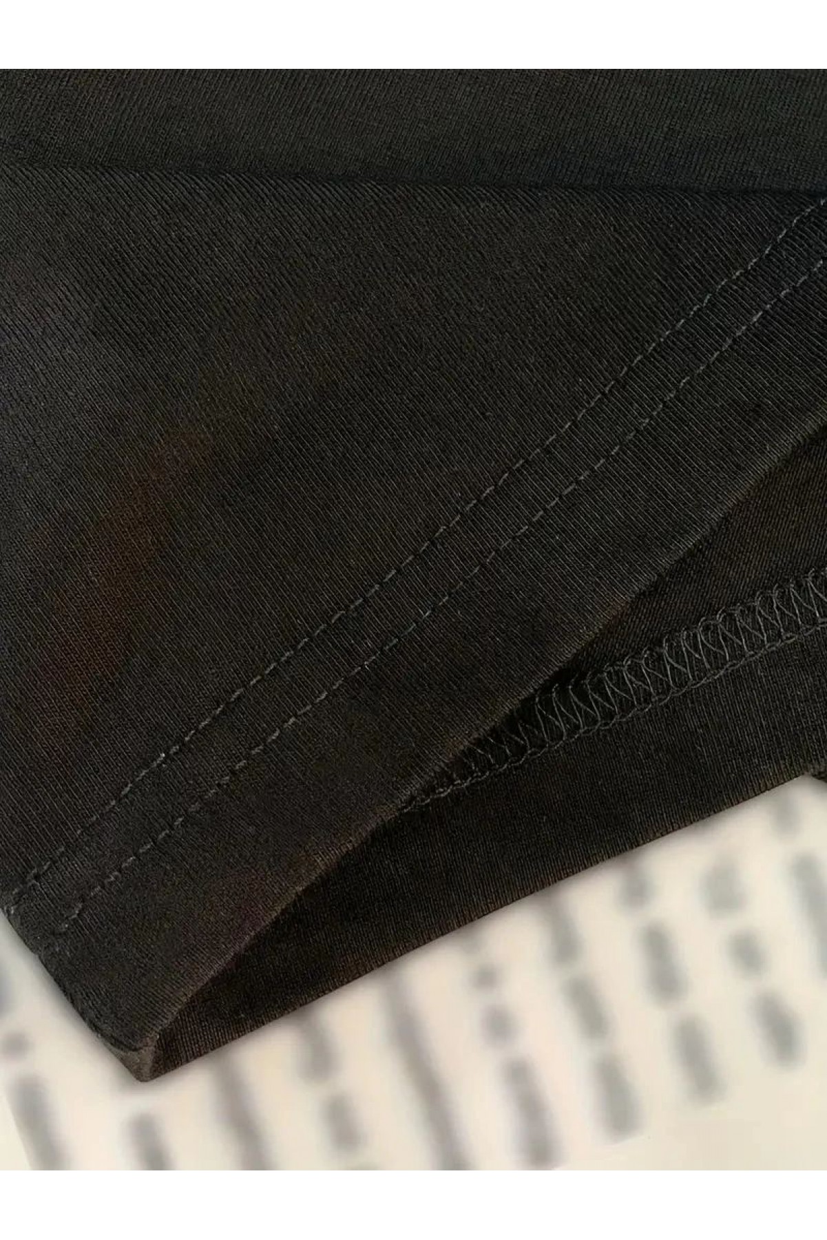 Kadın Kısa Kol Yazlık Tişört Bisiklet Yaka Baskılı Oversize T-Shirt - Siyah
