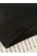 Kadın Kısa Kol Yazlık Tişört Bisiklet Yaka Baskılı Oversize T-Shirt - Siyah