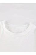 Kadın Kısa Kol Yazlık Tişört Bisiklet Yaka Baskılı Oversize T-Shirt - Beyaz