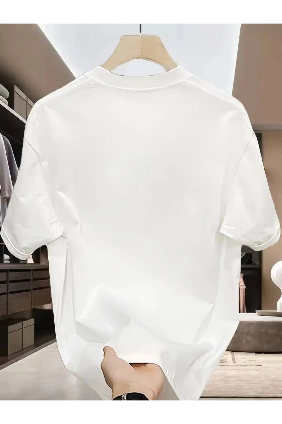 ERKEK Bisiklet yaka Tişört Özgür kuşlar Baskılı kısa kol T-shirt - Beyaz
