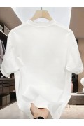 ERKEK Bisiklet yaka Tişört Özgür kuşlar Baskılı kısa kol T-shirt - Beyaz