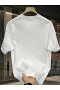 Erkek Bisiklet yaka t-shirt Pembe Panter Baskılı Kısa Kollu Tişört - Beyaz