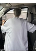 Erkek Kısa Kol Yazlık Tişört Bisiklet Yaka Baskılı Oversize T-Shirt - Beyaz