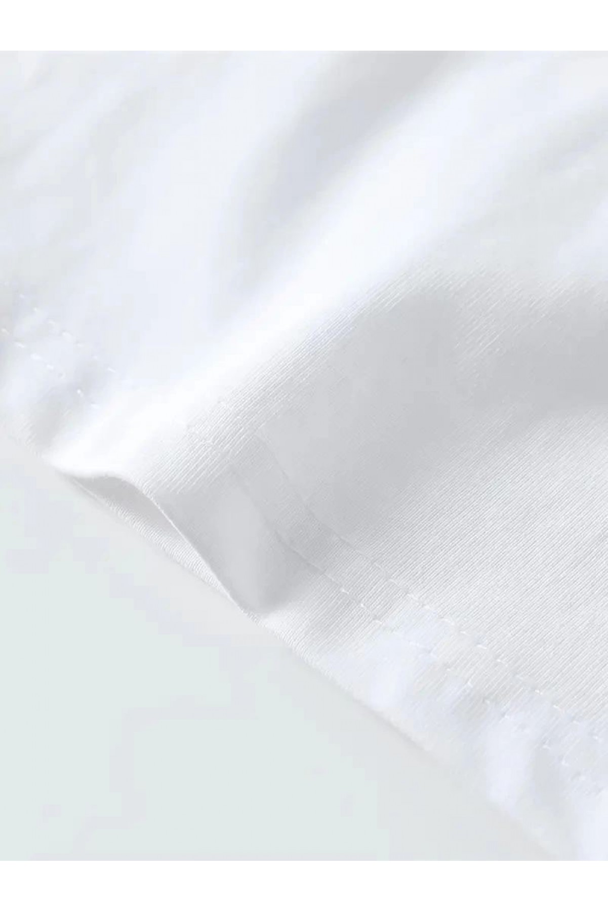 Erkek Kısa Kol Yazlık Tişört Bisiklet Yaka Baskılı Oversize T-Shirt - Beyaz