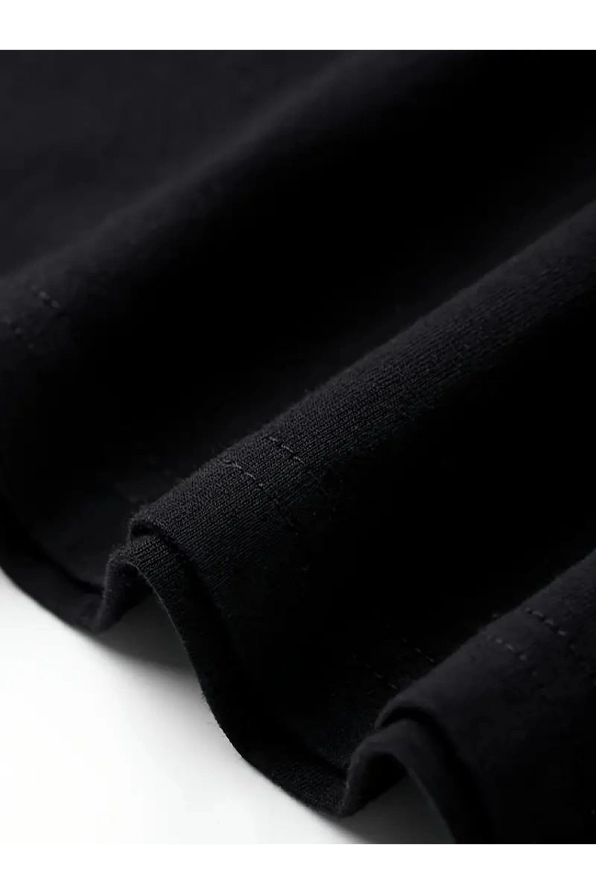 Erkek T-shirt Tavşan Baskılı Kısa Kollu Tişört - Siyah